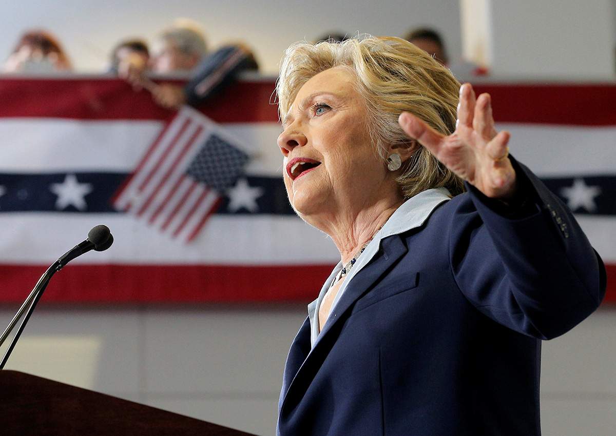 U.S. Democratic presidential nominee Hillary Clinton delivers an economic speech during a campaign stop in Toledo, Ohio, U.S., October 3, 2016.  