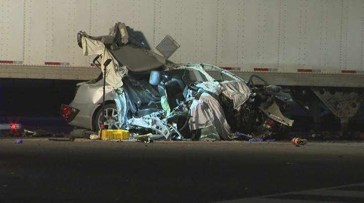 Two people died after a collision near Dixie Road and Highway 401 in Mississauga Thursday.