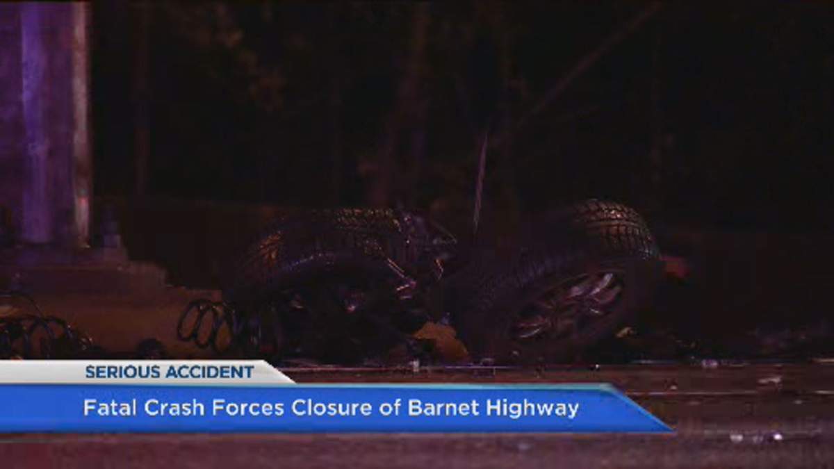 Investigators on scene at a fatal crash on Barnet Highway.