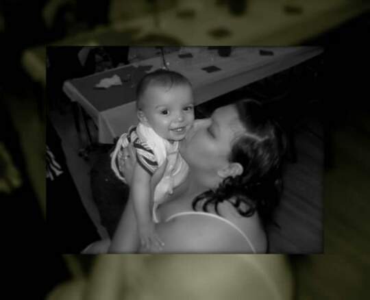 Newborn photo album of Eileen and son Jacob in 2008.