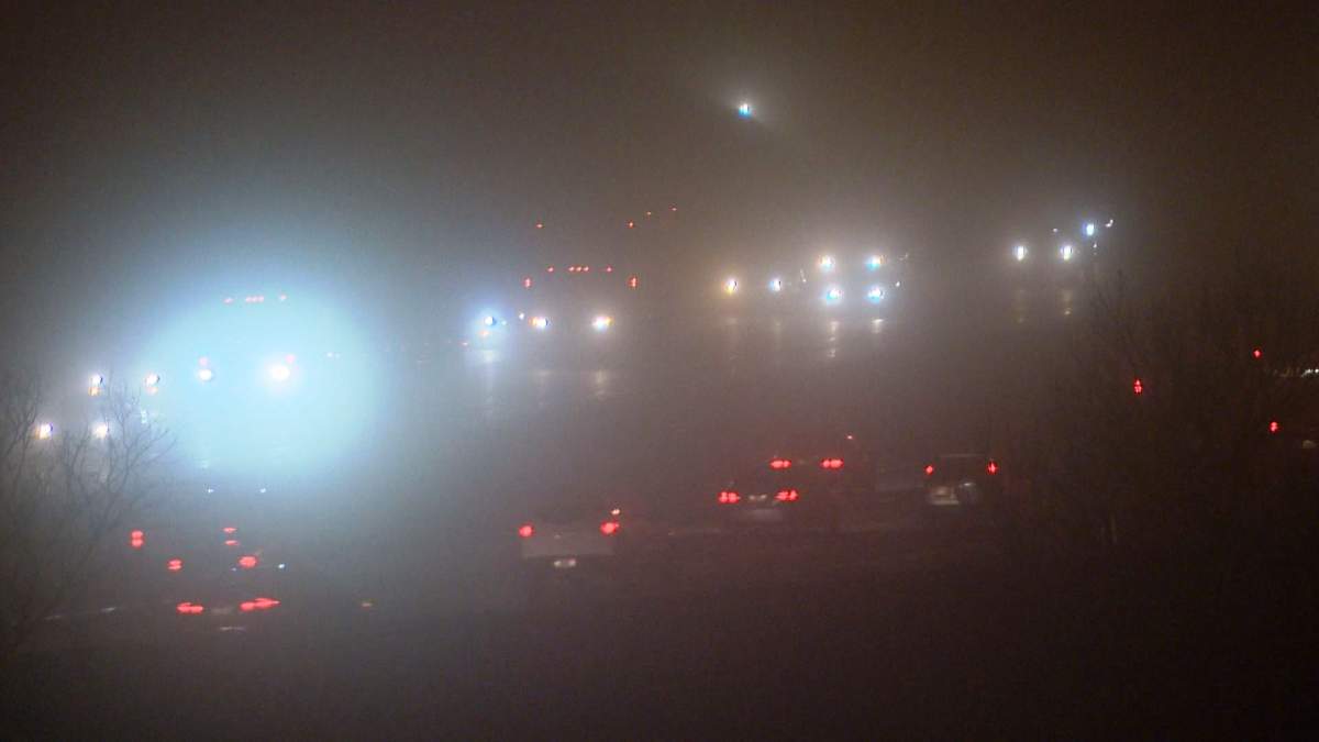 Fog foggy highway Deerfoot Trail