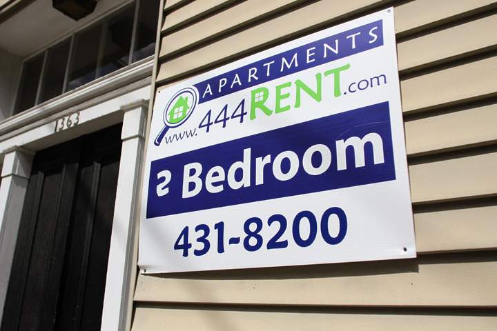 A Paramount Management rental sign in downtown Halifax, N.S., June 11. 2012.