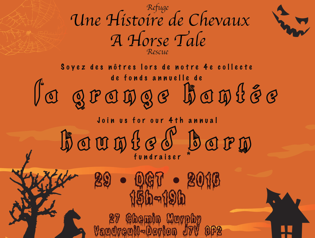 The flyer for A Horse Tale's haunted barn.