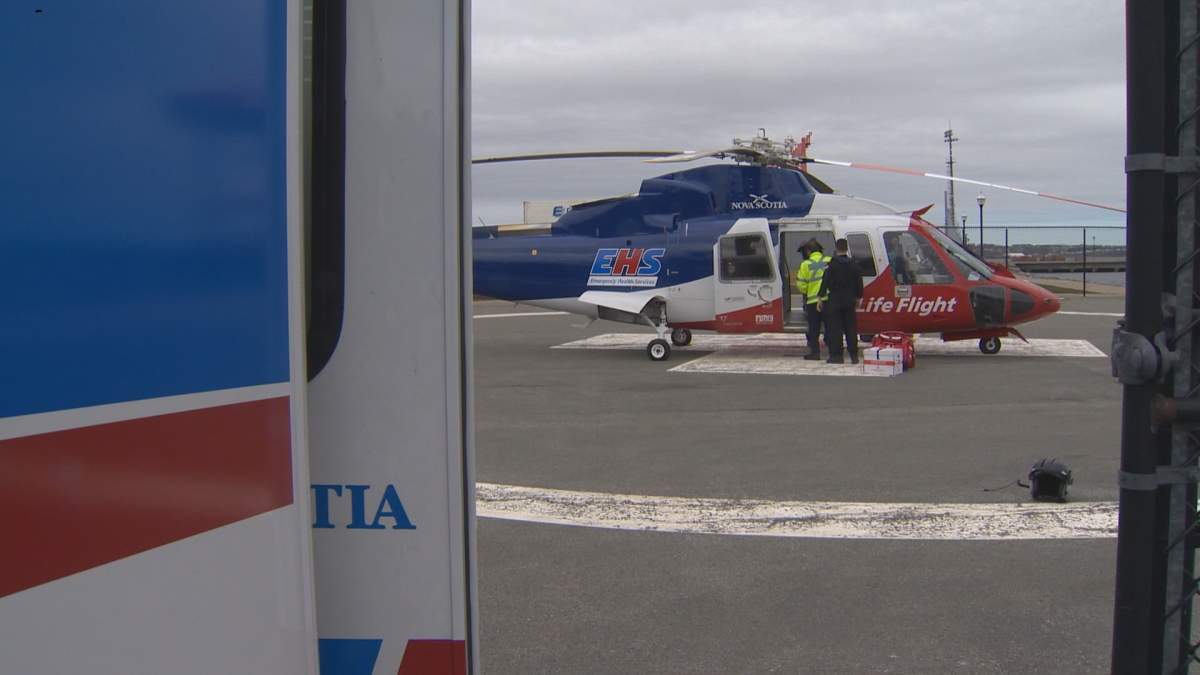 FILE: A LifeFlight helicopter lands at Point Pleasant Park in Halifax's South End on May 2, 2016.