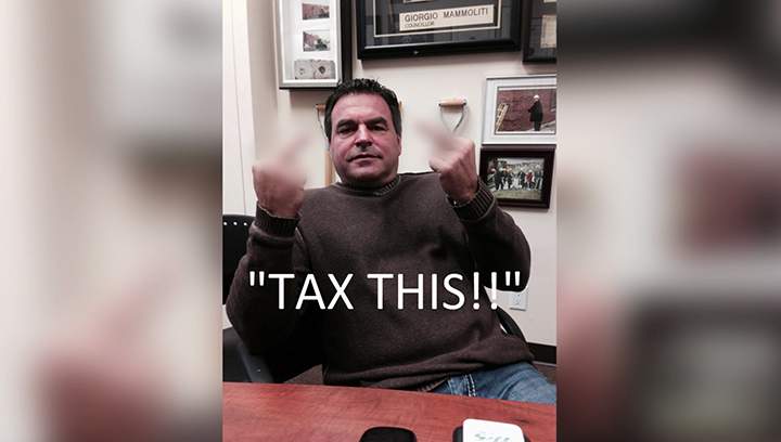 Toronto City Councillor Giorgio Mammoliti sent this photo to media in response to a city hall proposal on Oct. 24, 2016.