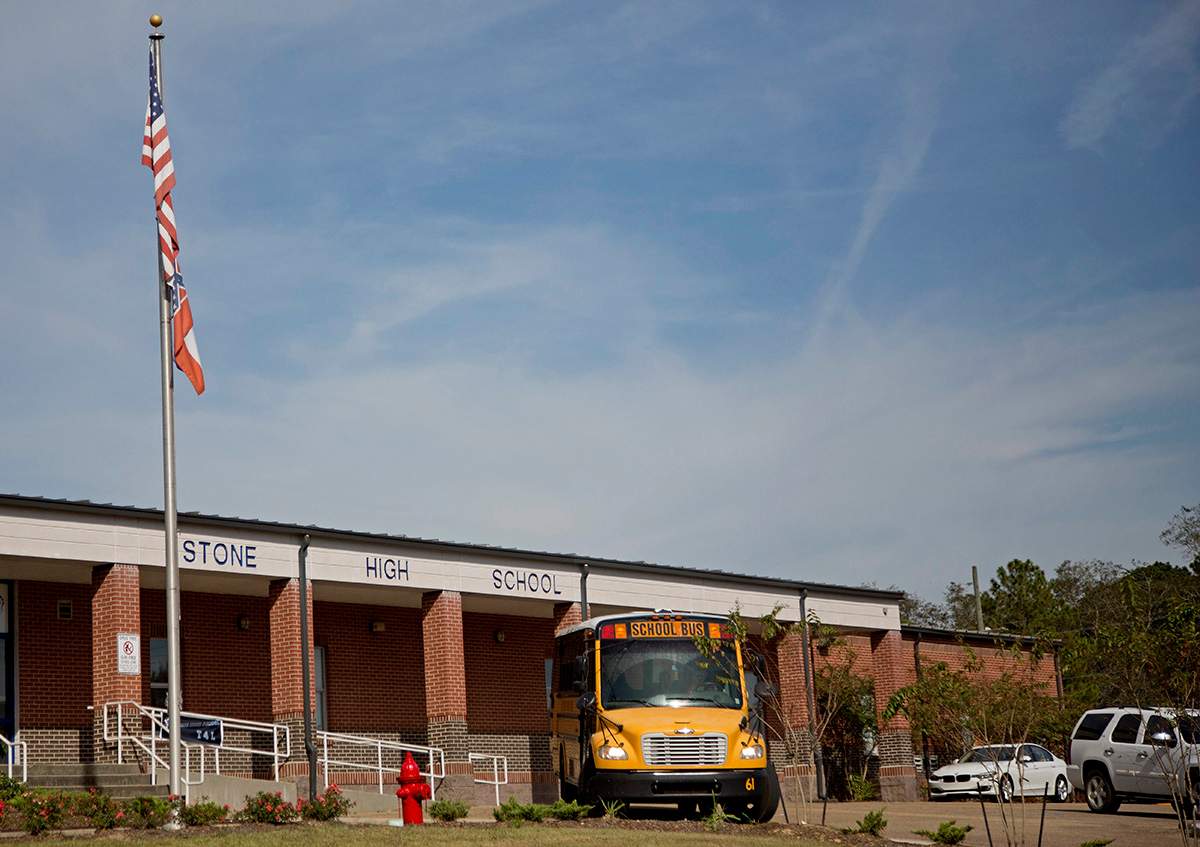 Stone County High School in Wiggins, Miss., is seen Monday, Oct. 24, 2016.