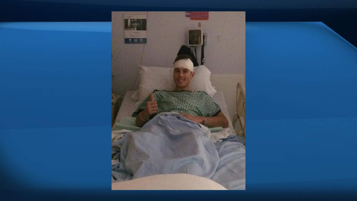 Luke Spicer was injured in an on-ice hockey incident in Trenton on Sunday. 