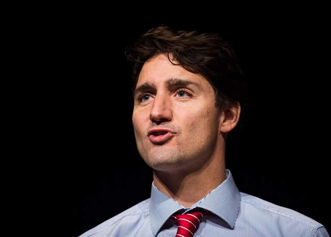 Prime Minister Justin Trudeau takes part in a Canada Goose conference in Toronto on Monday, October 24, 2016. 