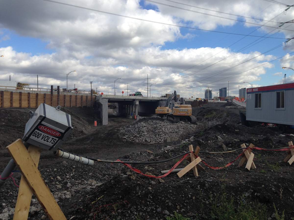 Demolished overpass