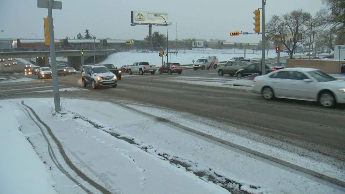 You'll want to give yourself extra time on the roads this morning following Saskatchewan's first snowfall of the season.
