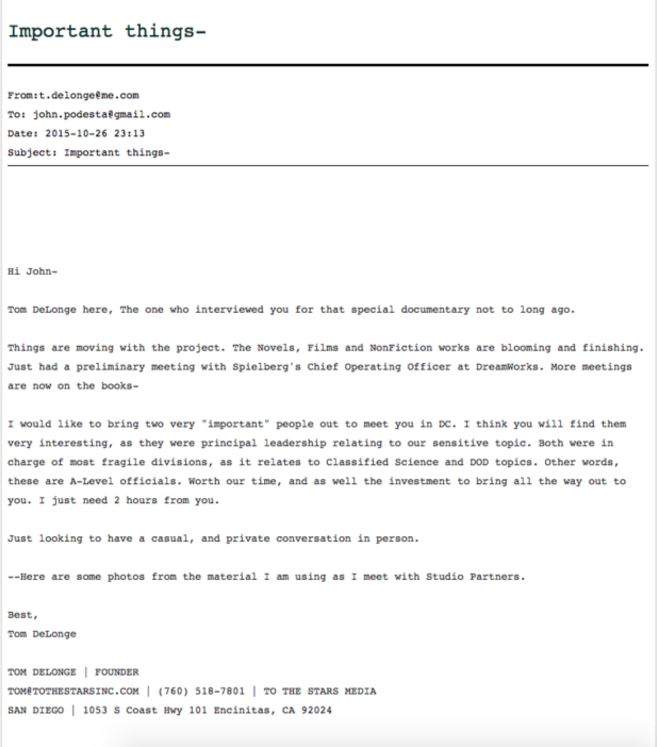 Tom DeLonge email