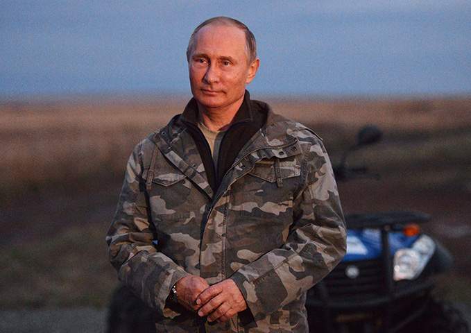 Russian President Vladimir Putin visits the Przewalski's horse re-introduction centre at the Orenburg Nature Reserve, Russia on October 3, 2016. 