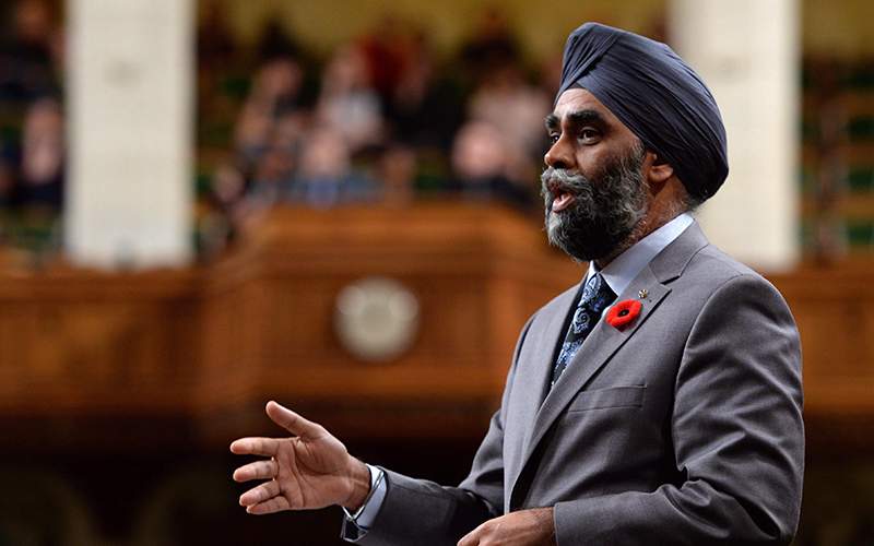 Defence Minister Harjit Sajjan speaks during question period in the House of Commons on Parliament Hill, in Ottawa on Friday, November 4, 2016.