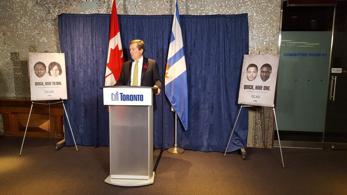 John Tory at the anti-black racism campaign launch