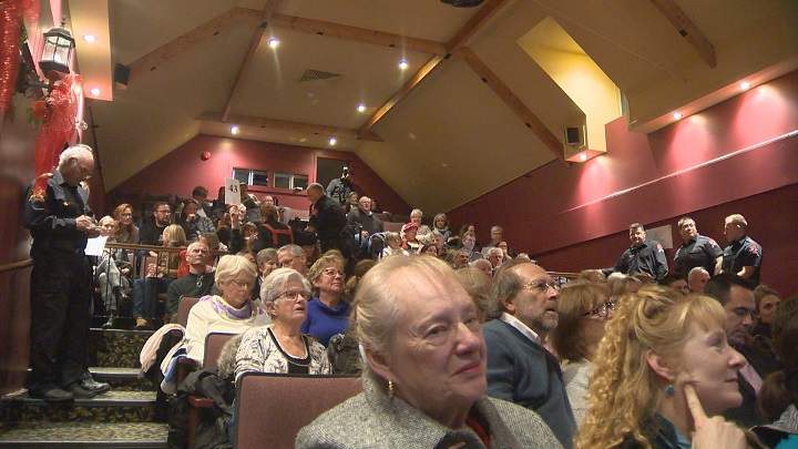 The Hudson Village Theatre hosted the town’s annual firemen’s Christmas basket auction, Monday, November 28, 2016.
