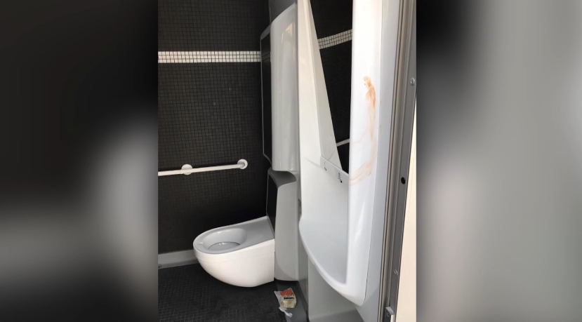 A Facebook user posted a picture of downtown  Lethbridge's self-cleaning washroom, looking dirty.