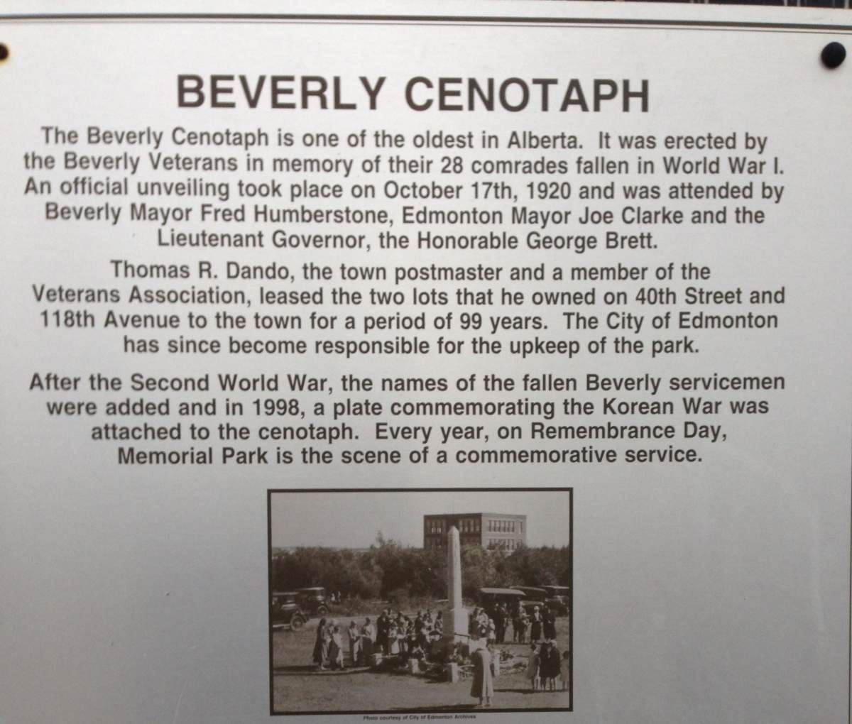Beverly Cenotaph restoration complete in time for Remembrance Day - image