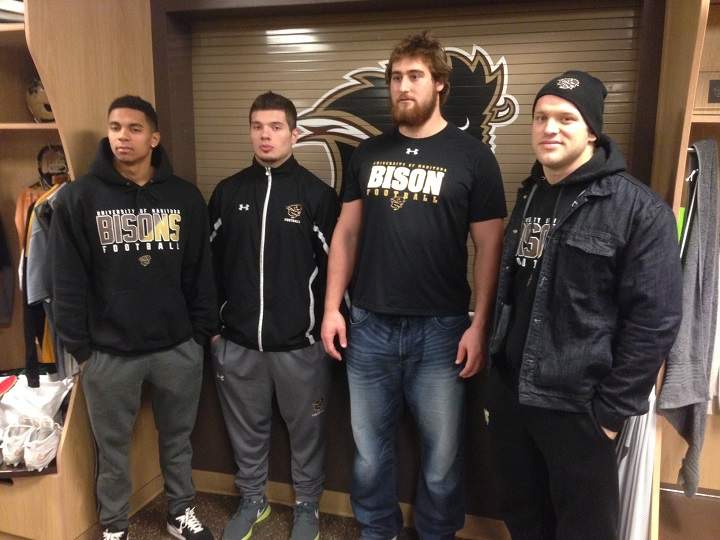Manitoba Bisons conference all-stars Shai Ross, DJ Lalama, Geoff Gray and Evan Foster.