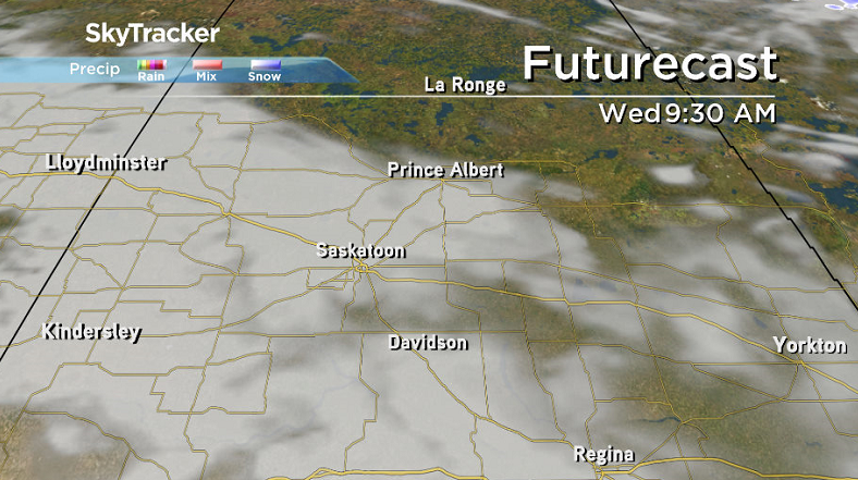 Cloud cover moves back in early Wednesday morning.