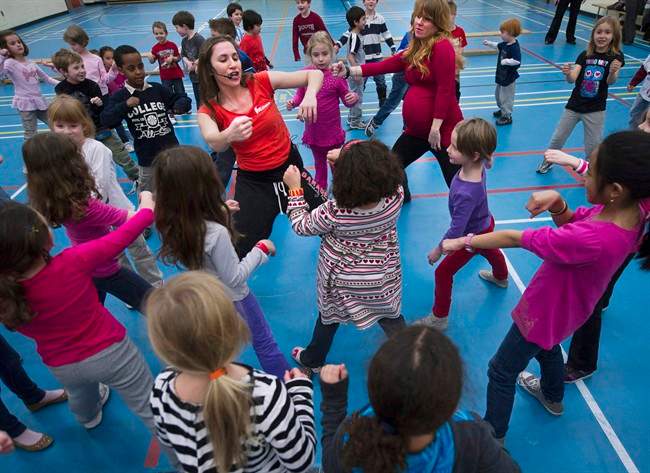 Children take part in a dance class in Toronto on Wednesday, Feb. 29, 2012. 