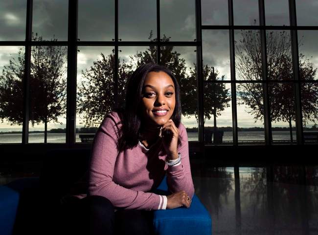 Canadian singer and songwriter Ruth Berhe, better known as Ruth B poses for a photograph in Toronto on Thursday, November 3, 2016. 