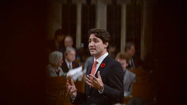 Prime Minister Justin Trudeau answers a question during question period in the House of Commons on Parliament Hill in Ottawa on Wednesday, November 2, 2016.