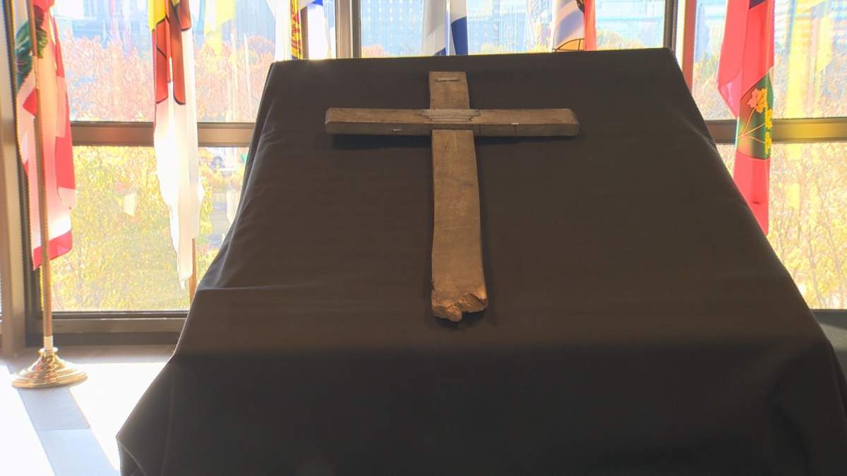 Wooden grave marker for Pte. John Firman Ashe, donated to the Canadian War Museum by the Landry family of Saint John, N.B. 