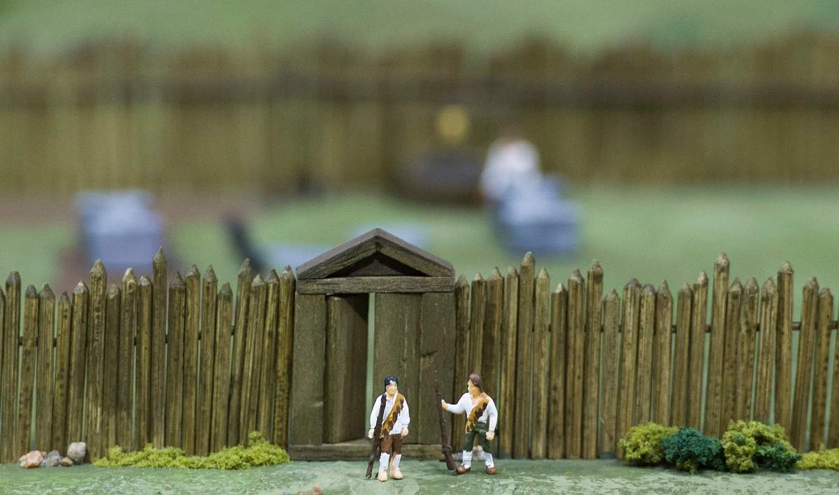 A scale model of Fort Ville-Marie is shown during a news conference in Montreal, Thursday, November 24, 2016, where a heritage leagacy to mark Montreal's 375th anniversary was presented to the media.