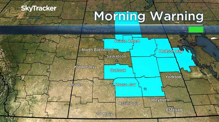 Environment Canada issues freezing rain warning for areas of Saskatchewan north, south and east of Saskatoon.