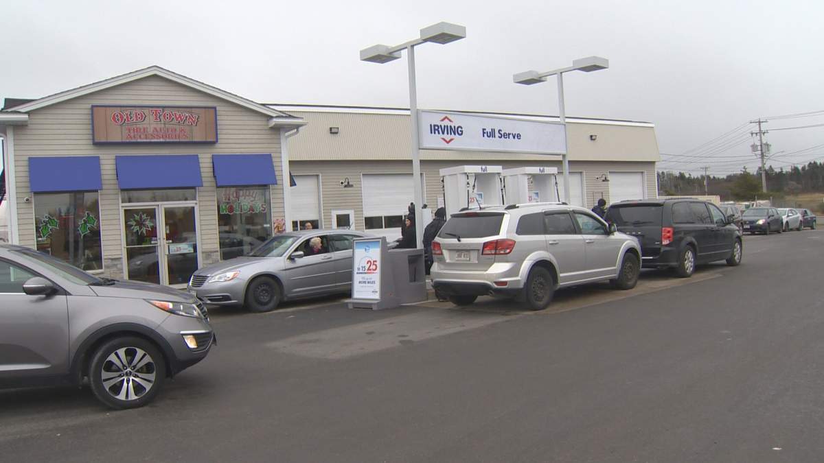 Saint John drivers line up at the pump for a Black Friday gas sale. 