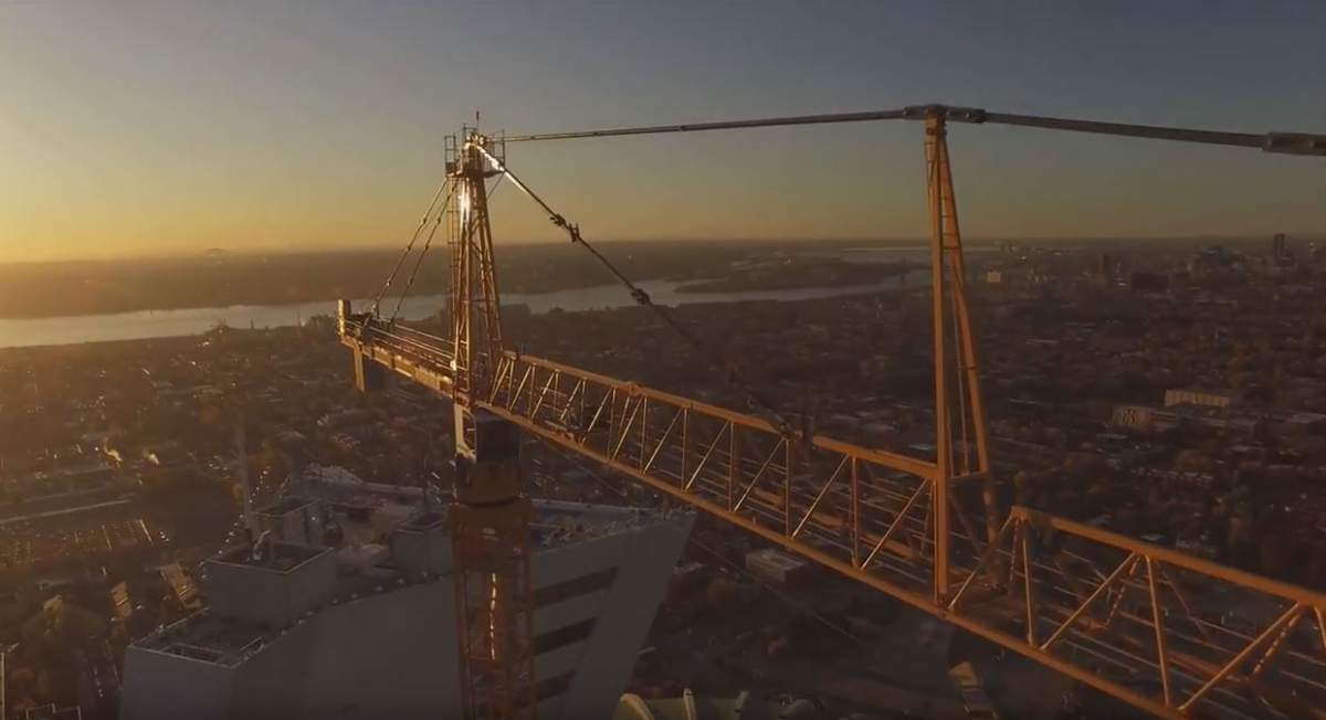 The view from the Montreal Olympic Park crane, the tallest in Canada, Monday, November 14, 2016.