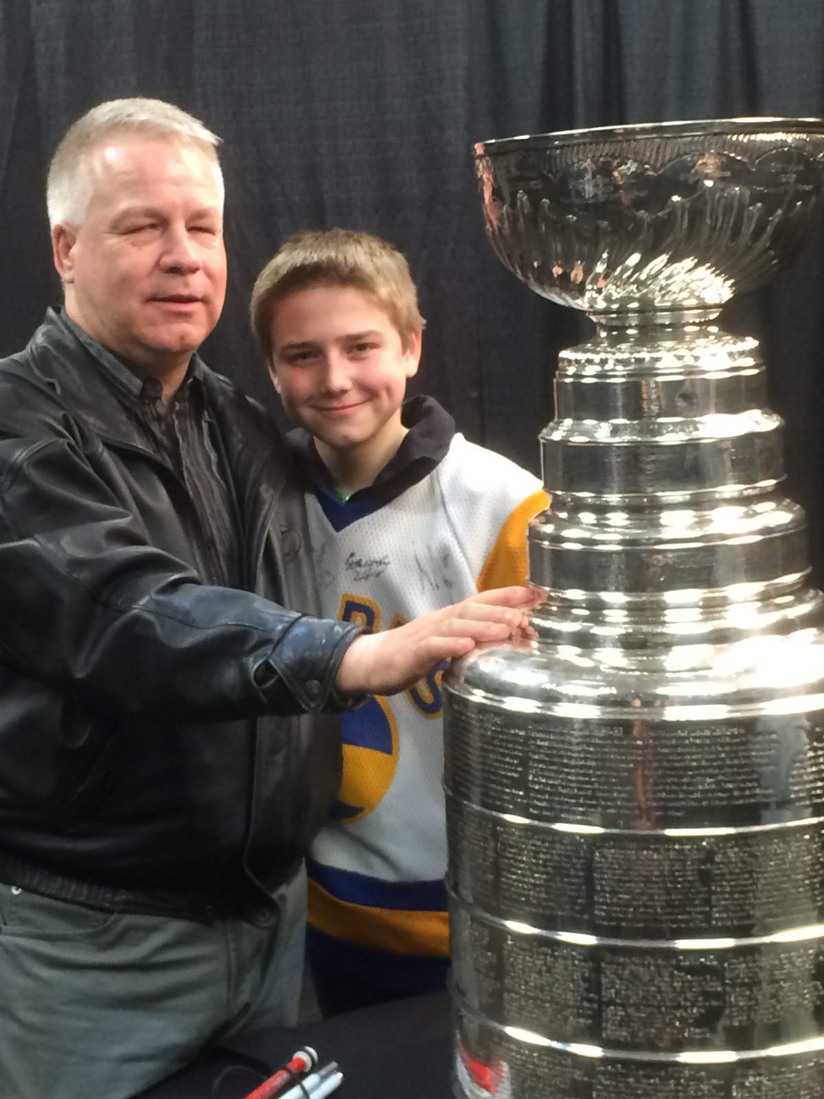 Gerry Nelson and Wyatt Nelson at SaskTel Centre.