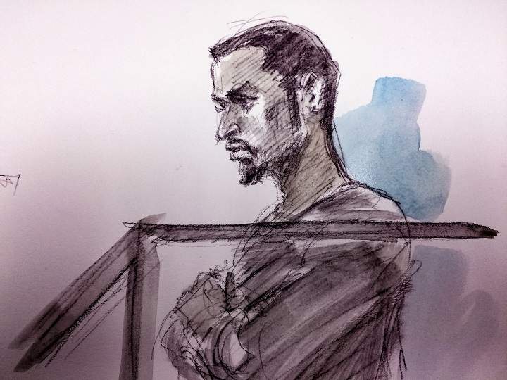 Adrian Foster, 25, charged with animal cruelty appears in court on Nov. 8, 2016.