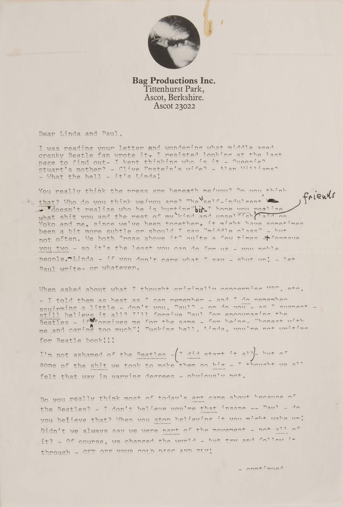 John Lennon letter