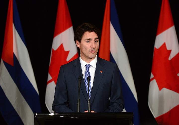 Prime Minister Justin Trudeau holds a press conference in Havana, Cuba on Wednesday, Nov. 16, 2016. 