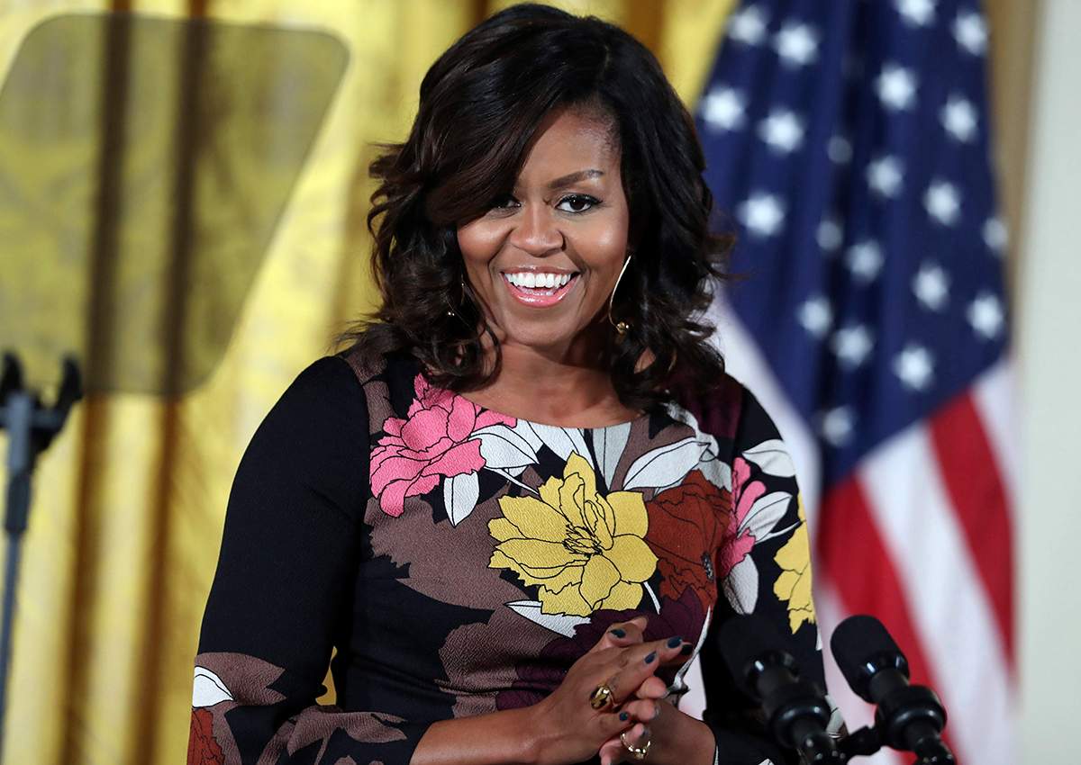 First lady Michelle Obama speaks as she welcome community leaders from across the country to celebrate the successes and share best practices to continue the work of the Mayor's Challenge to End Veterans' Homelessness East Room of the White House complex in Washington, Monday, Nov. 14, 2016.
