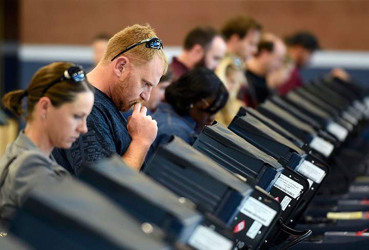 People cast their ballots during the 2016 presidential election in Nevada. Evidence of Russian influence during the election has been mounting, and experts warn Canada could face similar interference.