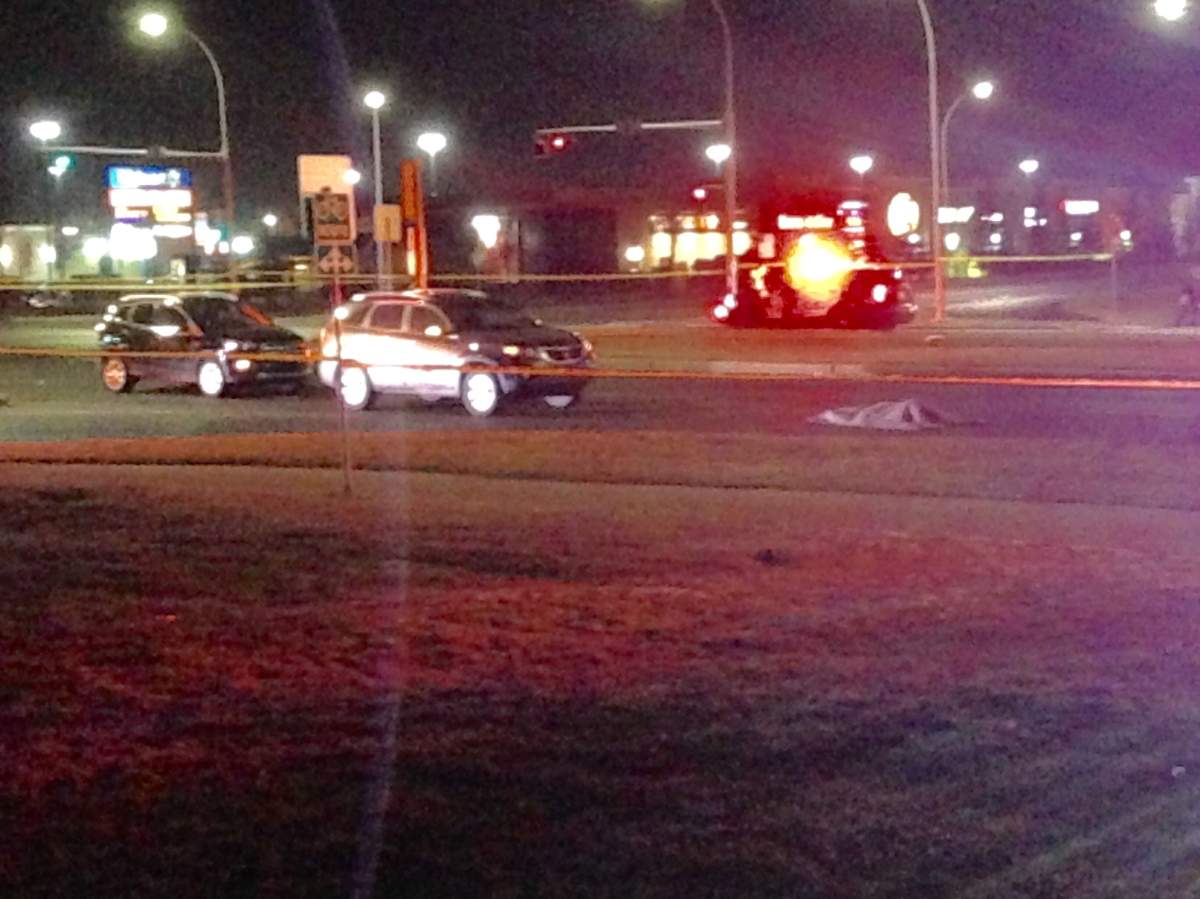 Police investigate a fatal collision involving a pedestrian Saturday.