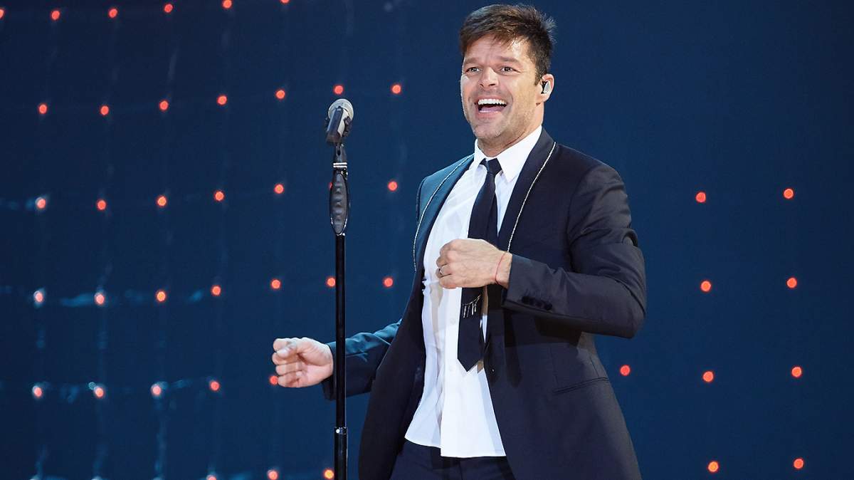 Ricky Martin performs on stage as part of his One World Tour at the VTB Ice Palace on September 20, 2016 in Moscow, Russia.