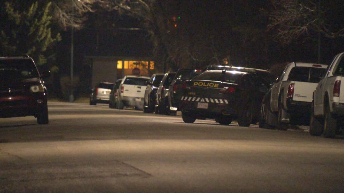 Calgary police surrounded a house in the area of Bow Trail and 37 Street S.W., at around 7 p.m. on Wednesday, Nov. 16, 2016.