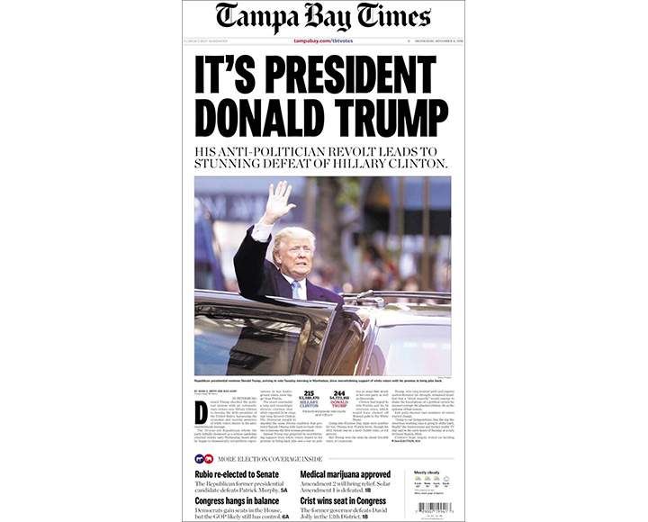 Newspaper front pages day after Donald Trump shocked America becoming country’s 45th president - image