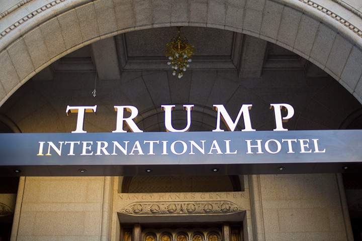 This Monday, Sept. 12 2016 file photo shows the exterior of the Trump International Hotel in downtown Washington. 