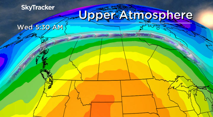 Upper ridge of high pressure hangs on for the work week.