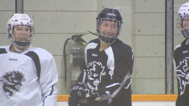 Manitoba Bisons forward Venla Hovi takes part in practice on Thursday.