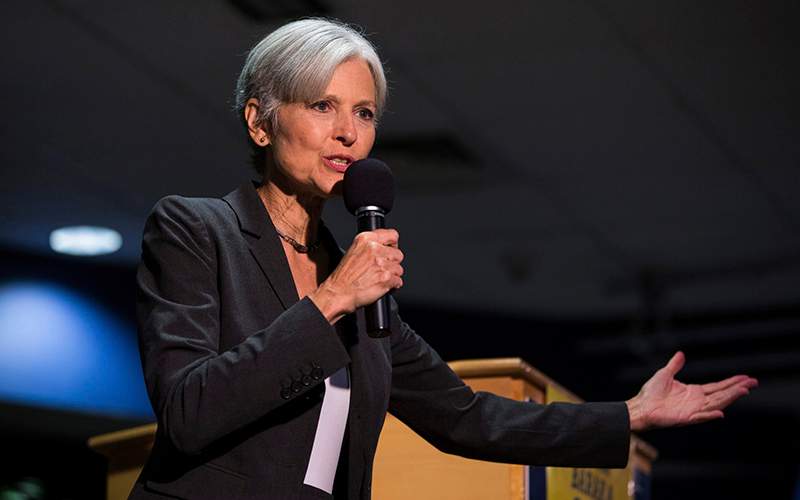 Green Party presidential candidate Jill Stein delivers remarks at Wilkes University in Wilkes-Barre, Pa. 