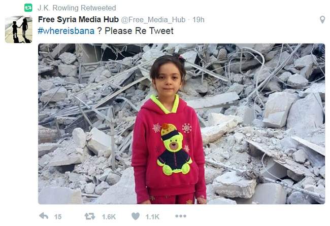 J.K. Rowling retweeted this post, asking #WhereIsBana ?