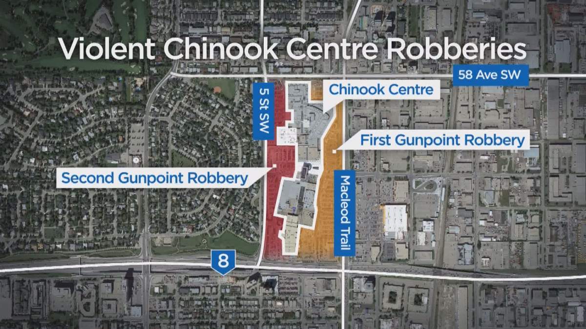 Calgary police investigate 2 violent robberies at Chinook Centre mall - image