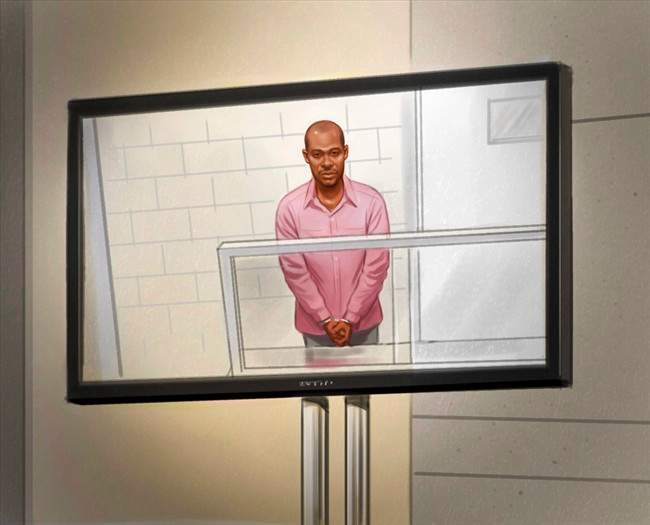 Ali Omar Ader is shown in court in an artist’s sketch.