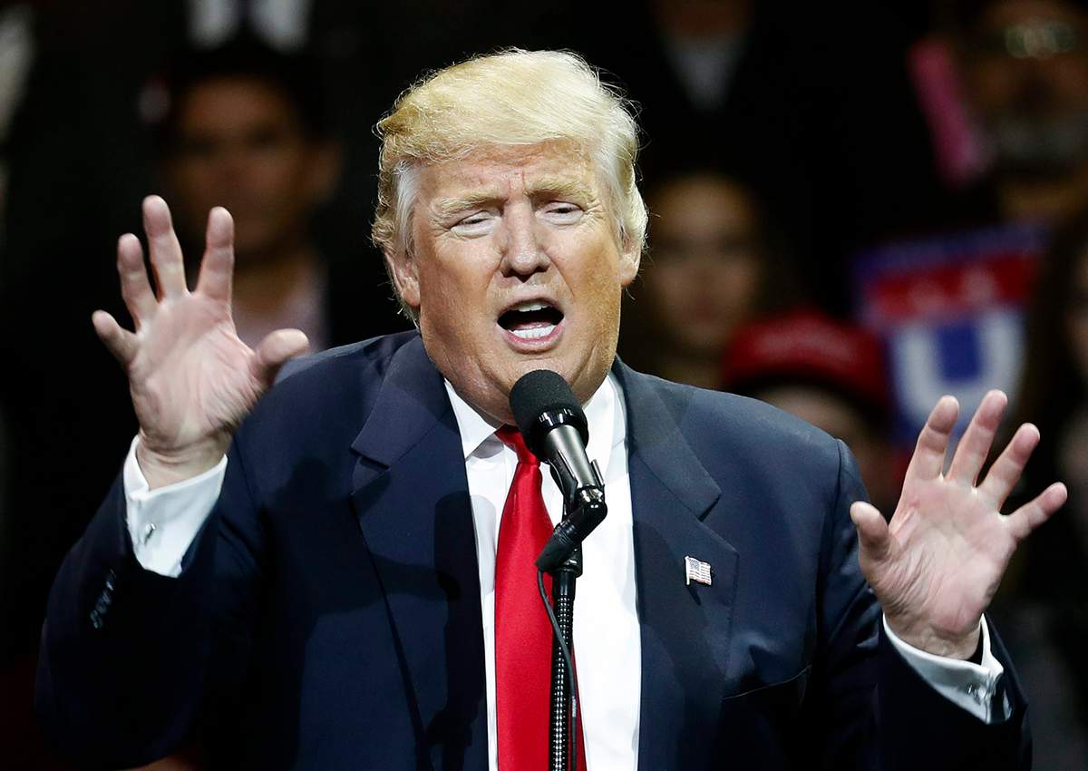 President-elect Donald Trump smiles as he speaks during the first stop of his post-election tour, Thursday, Dec. 1, 2016, in Cincinnati. 