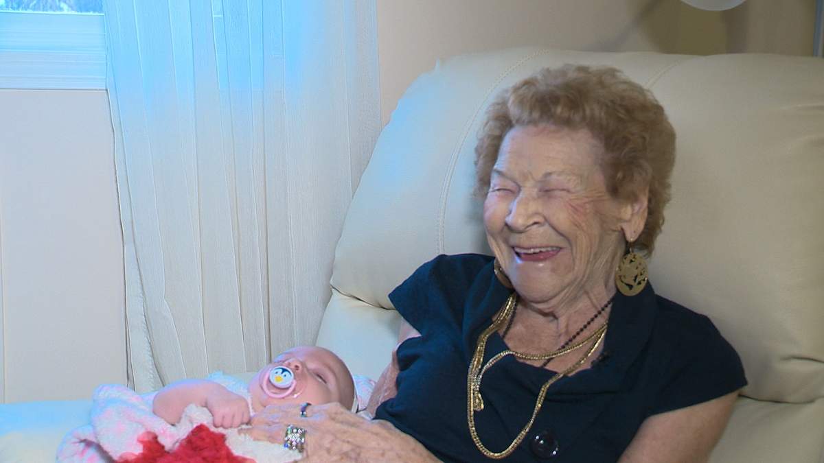 Great-great-great grandmother Vera Sommerfeld, 96, is overjoyed with the arrival of baby Callie.